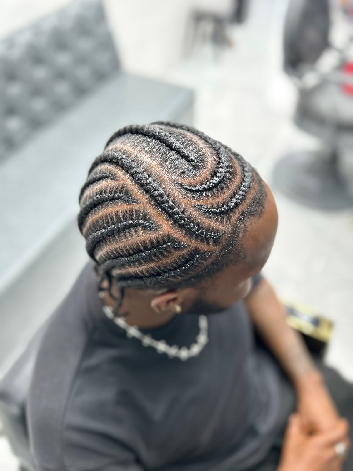 Cornrows with detailed pattern
